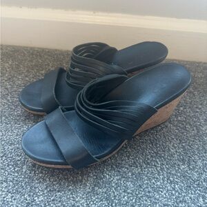 Teva Black Wedge Sandals